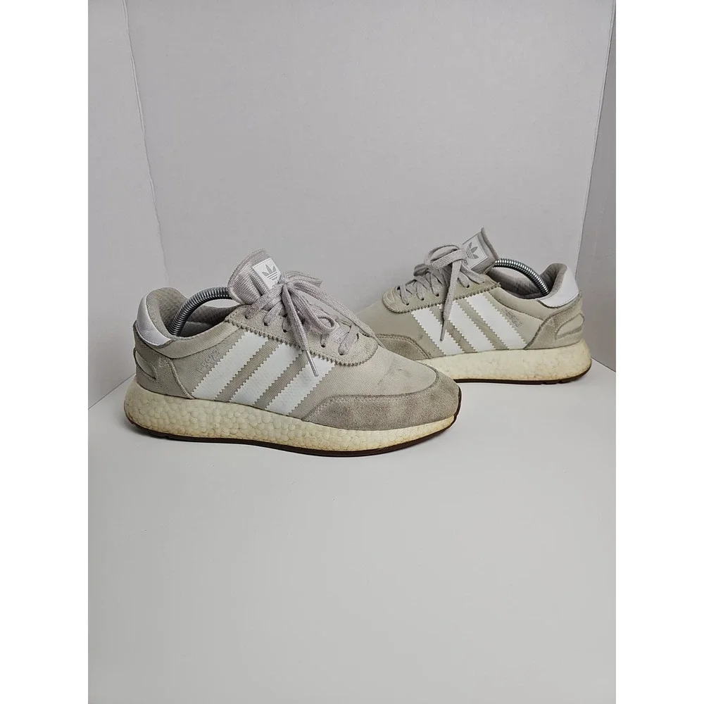 Adidas I-5923 Shoes Men's Size 8 Gray Suede Boost Running Sneakers B37924